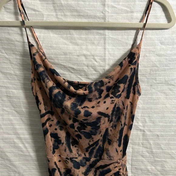 PrettyLittleThing Womens Muse Mesh Tie Dye Ruched Bodycon Mini Dress Size 4 - Picture 6 of 9